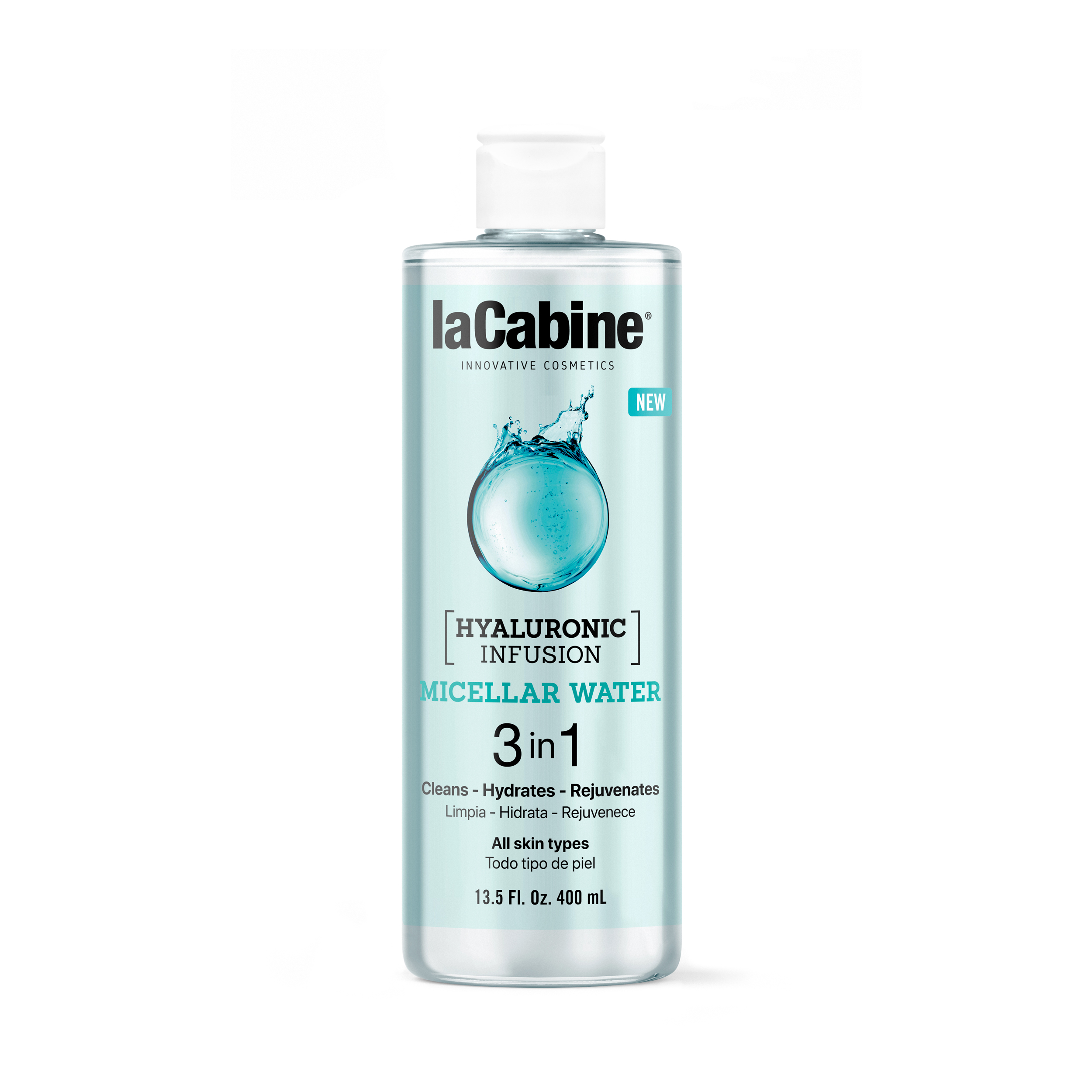 LACABINE AGUA MICELAR HYALURONIC INFUSION CON ÁCIDO HIALURÓNICO 400ML